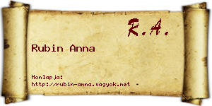 Rubin Anna névjegykártya