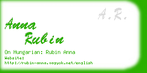 anna rubin business card